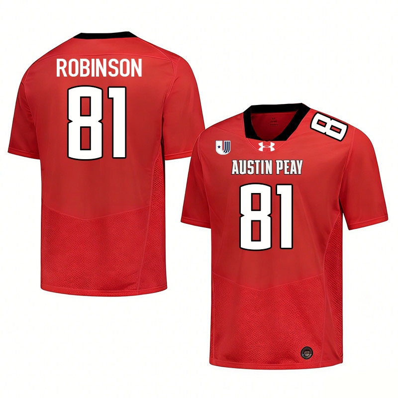 Austin Peay Governors #81 Jaden Robinson College Football Jerseys,Uniforms Stitched-Red